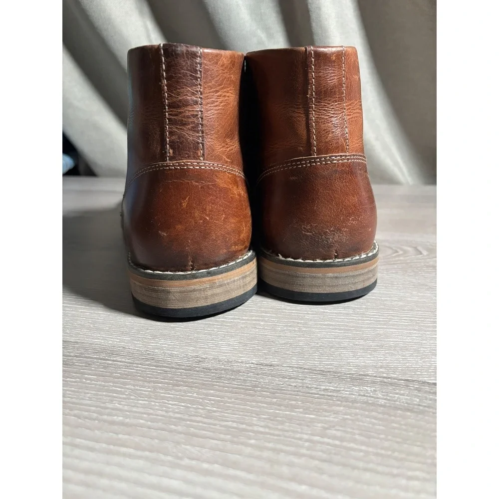 Steve Madden Mens 13 Kirve Brown Leather Cap Toe Chukka Boots Heritage Business